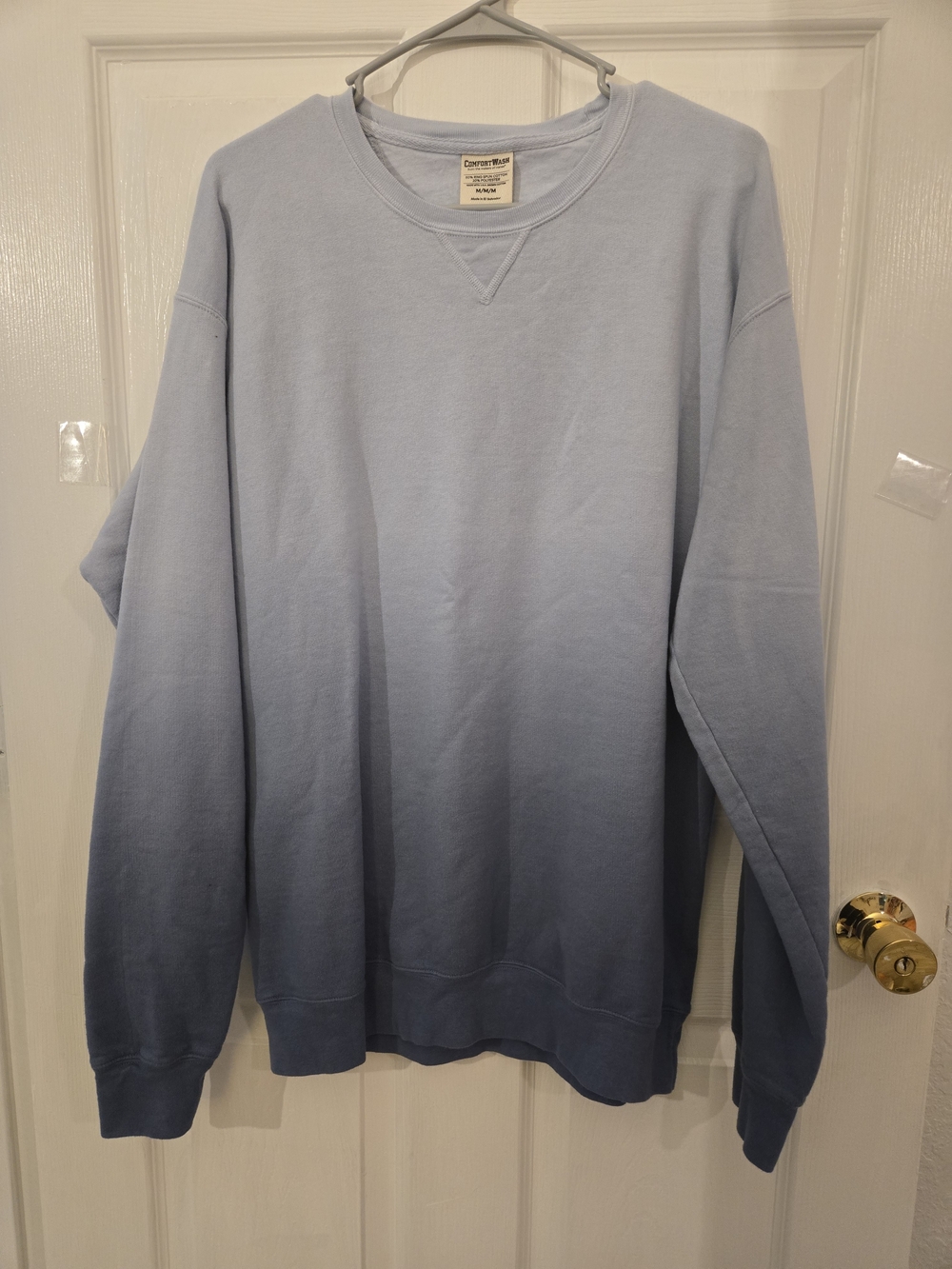 Comfort Wash Men's Light Blue Ombre Crewneck Sweater